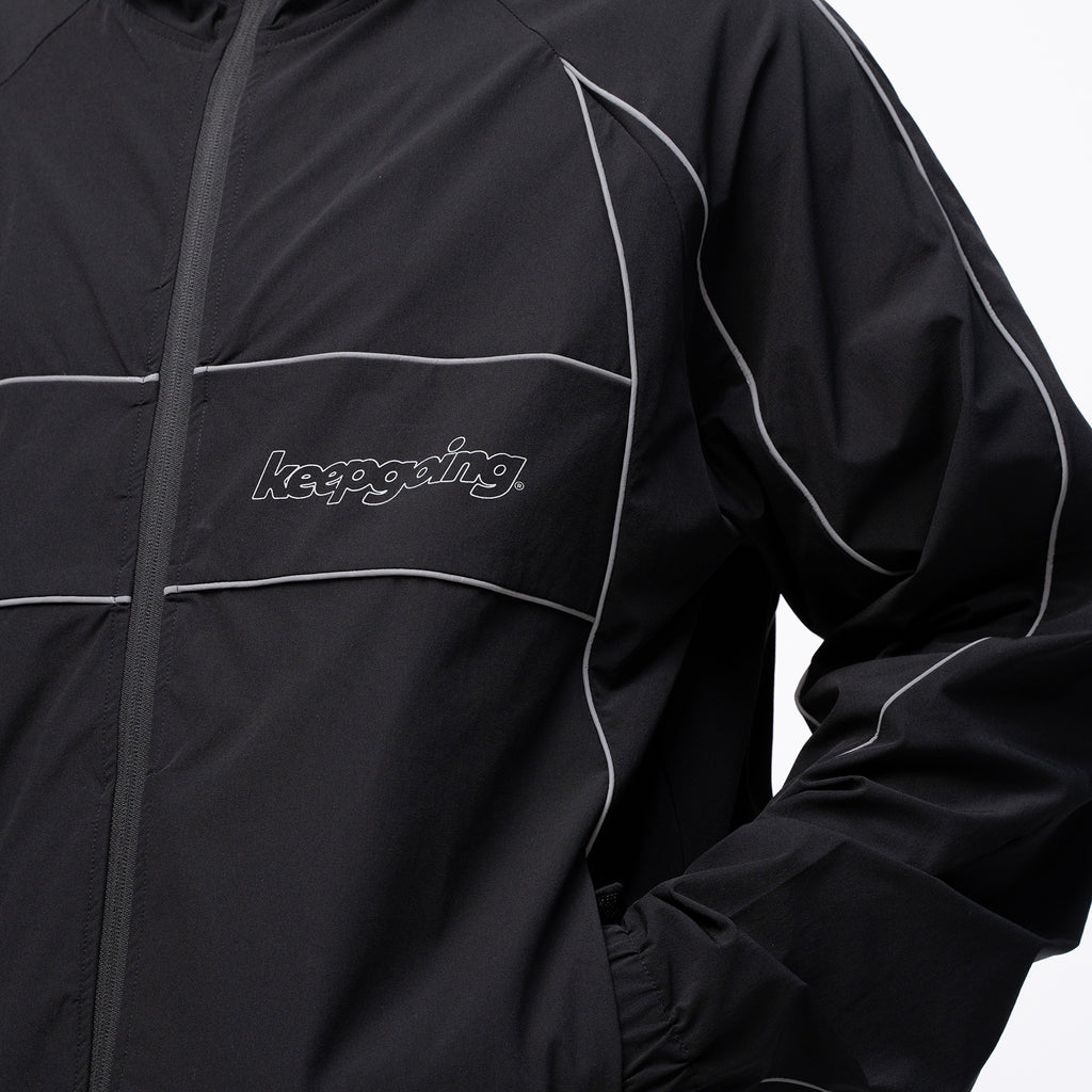 Keepgoing Nylon Track Jacket (Black)