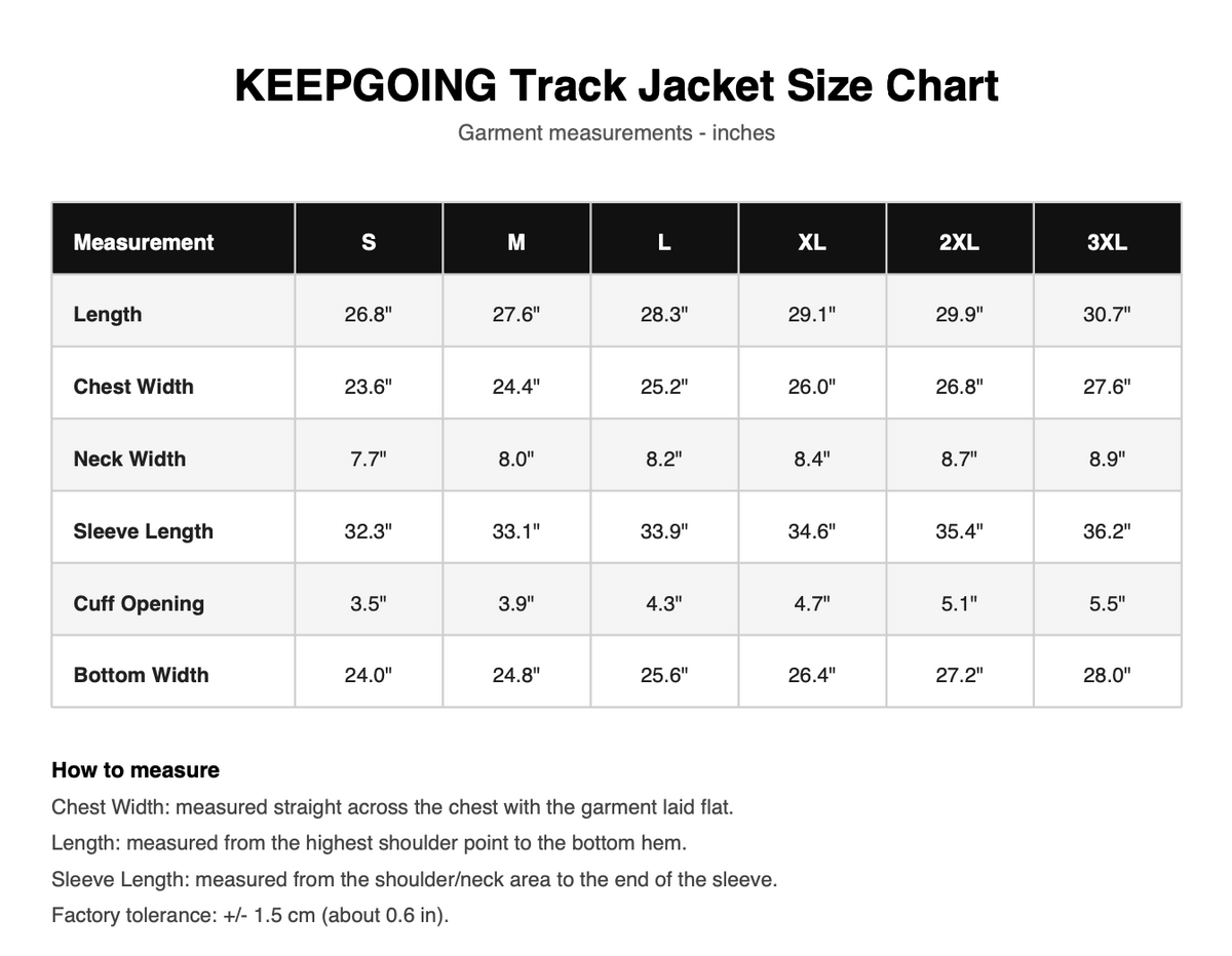 Size chart