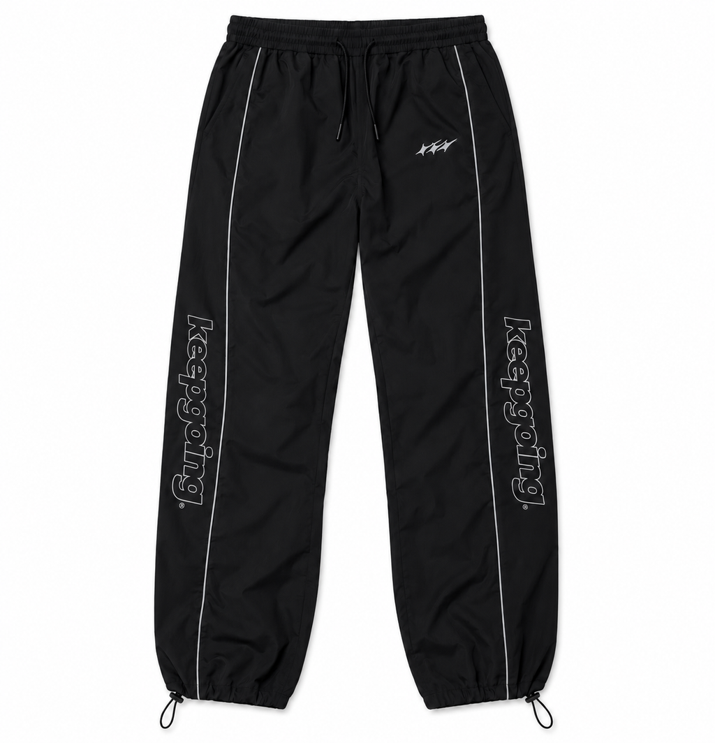 Keepgoing Nylon Track Pants (Black)