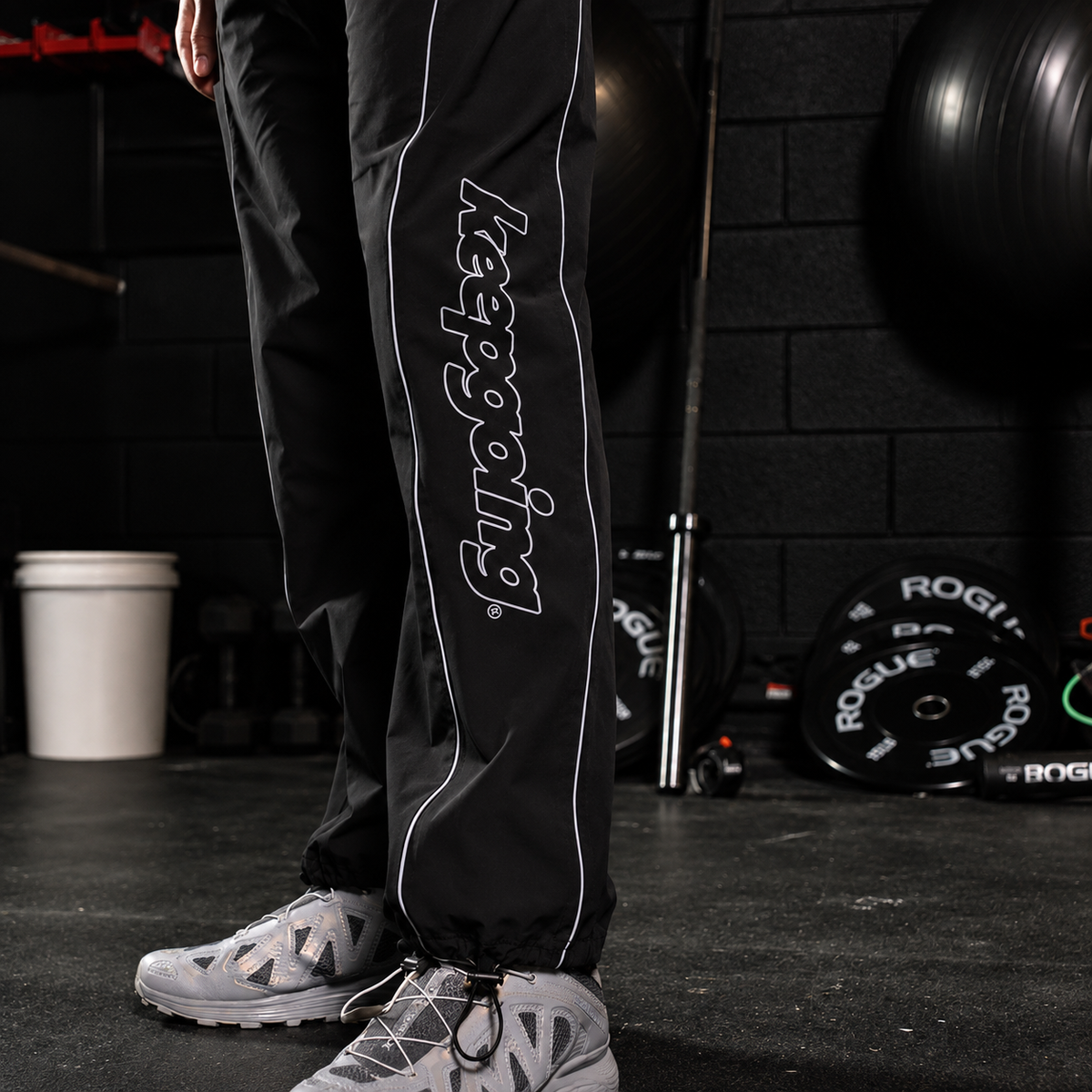 Keepgoing Nylon Track Pants (Black)
