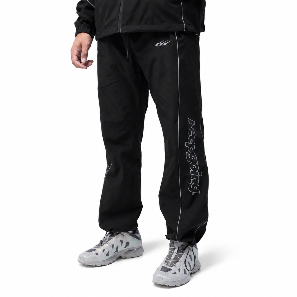 Keepgoing Nylon Track Pants (Black)