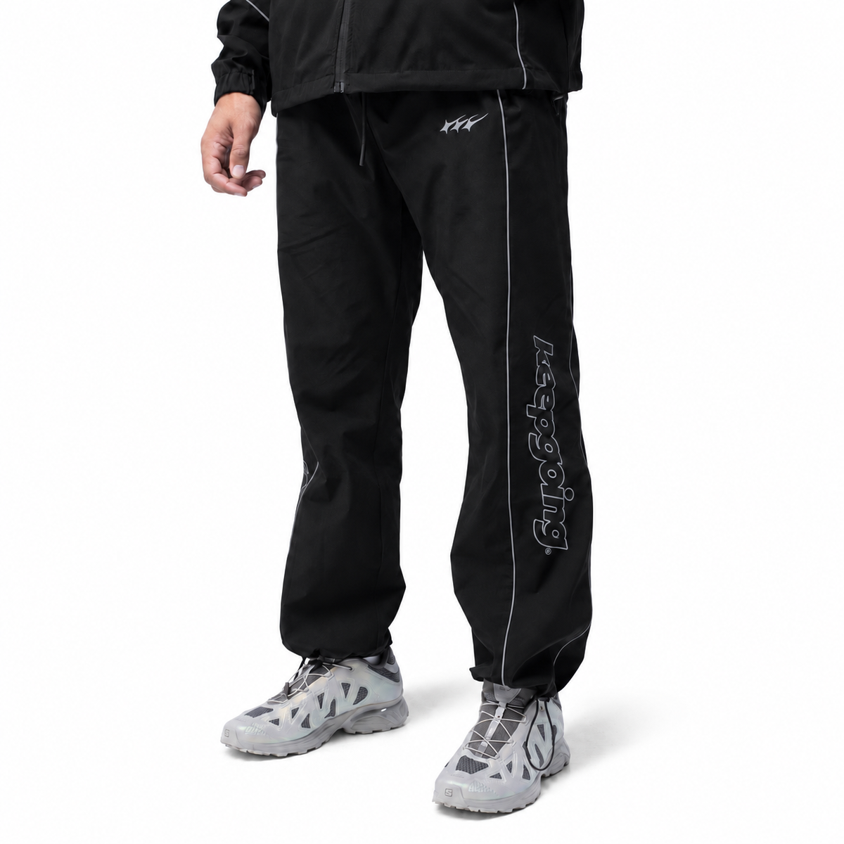 Keepgoing Nylon Track Pants (Black)