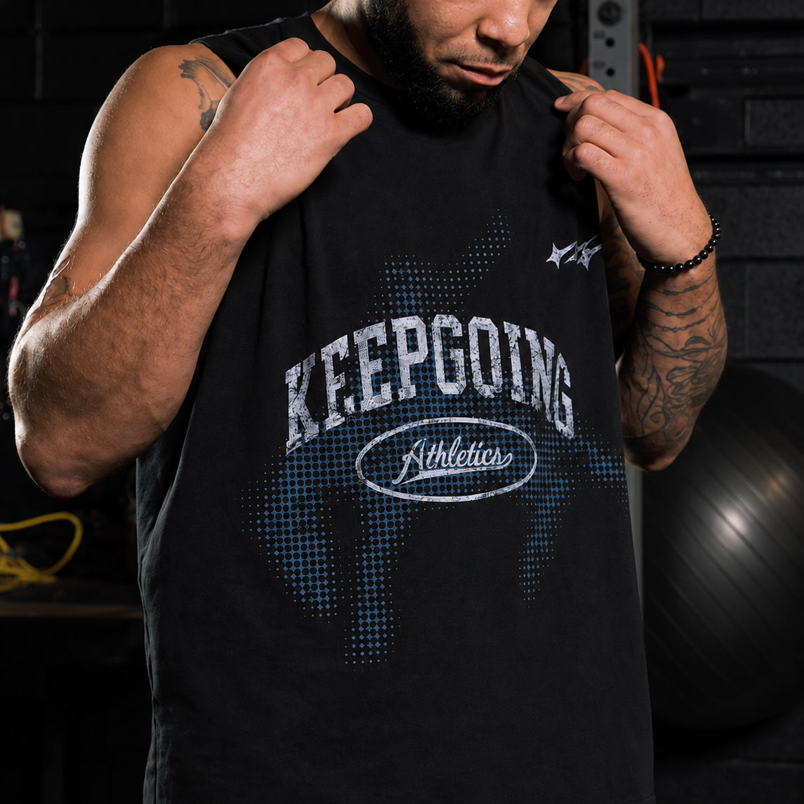 Keepgoing Athletic Tank Top (Black)
