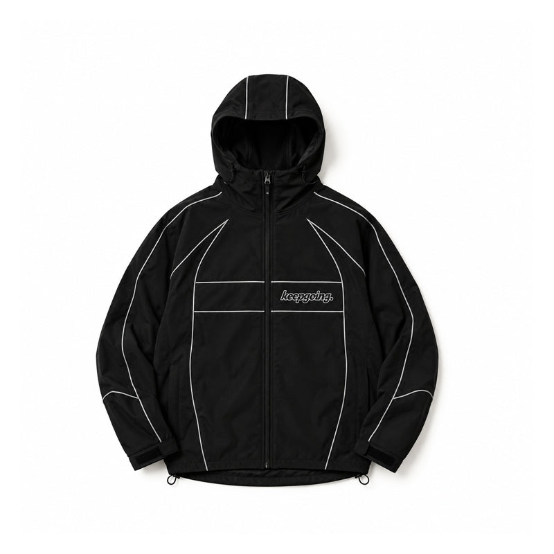 Keepgoing Nylon Track Jacket (Black)